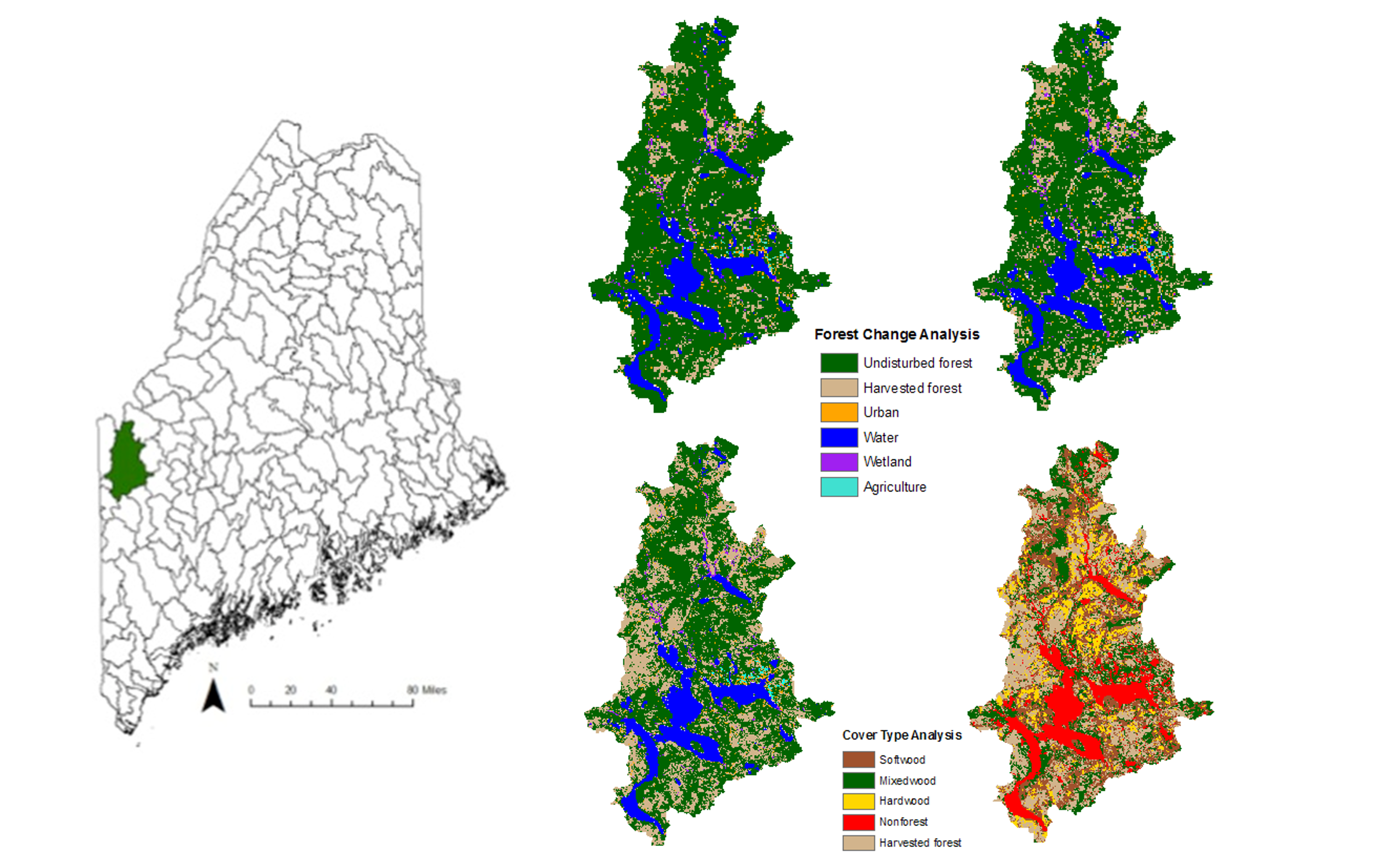 Watershed harvest patterns in 1991, 2000, and 2007 in the Western ecoregion