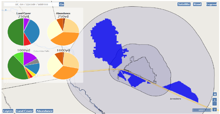 Example output of BeeMapper web tool