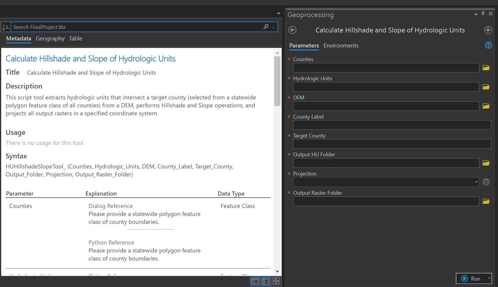 Script tool in ArcGIS Pro