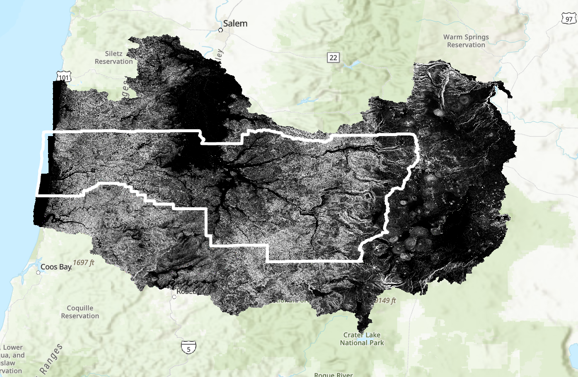 Output of Calculate Hillshade and Slope of Hydrologic Units tool in ArcGIS Pro